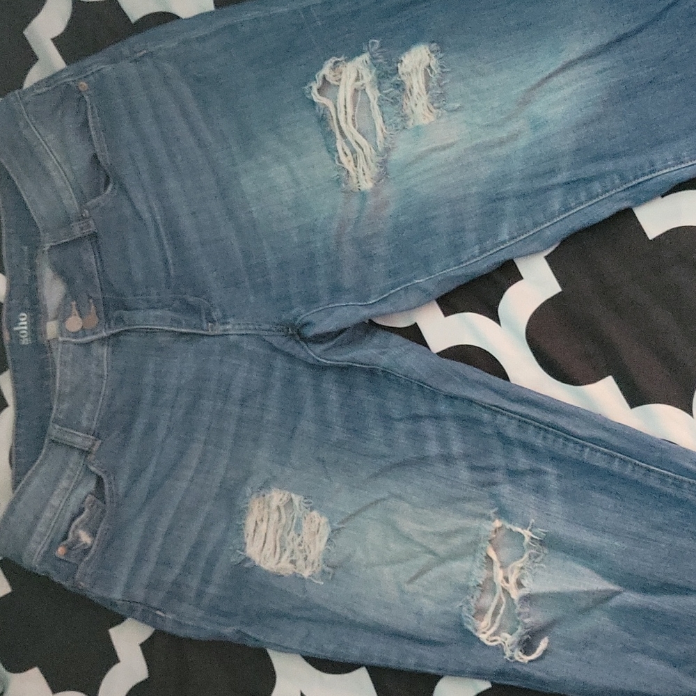Two-tone Ripped Distress jeans - Picture 2 of 5
